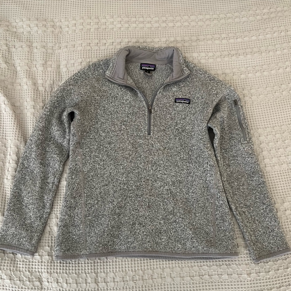 Patagonia Women’s MEDIUM Better Sweater® 1/4-Zip Fleece in Birch White (Grey)